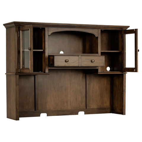 Duncan 2-door Hutch with Shelves Burnished Oak