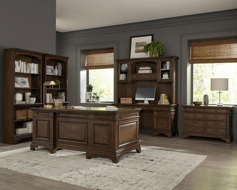 Duncan 2-door Hutch with Shelves Burnished Oak