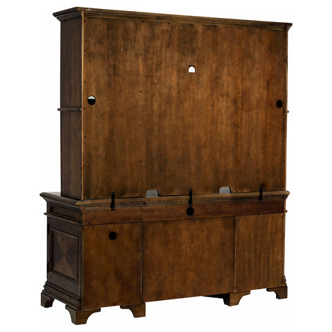 Pedro 66-inch 5-drawer Credenza with Hutch Burnished OakBurnished Oak