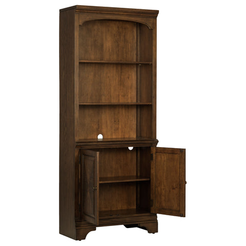 Pedro 78-inch 3-shelf Cabinet Bookcase Burnished OakBurnished Oak