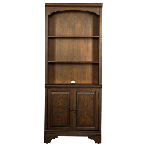 Pedro 78-inch 3-shelf Cabinet Bookcase Burnished OakBurnished Oak