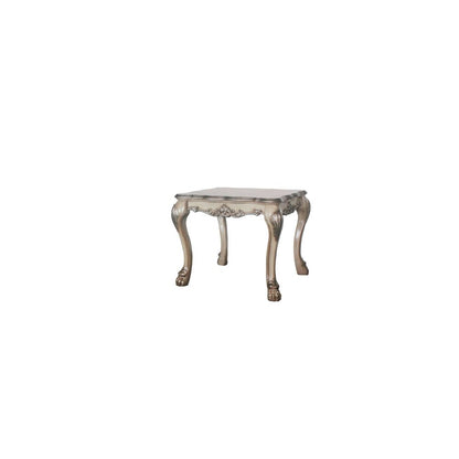 ADITYA End Table, Vintage Bone White Finish