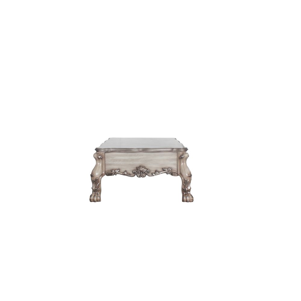 aditya coffee table, vintage bone white finish