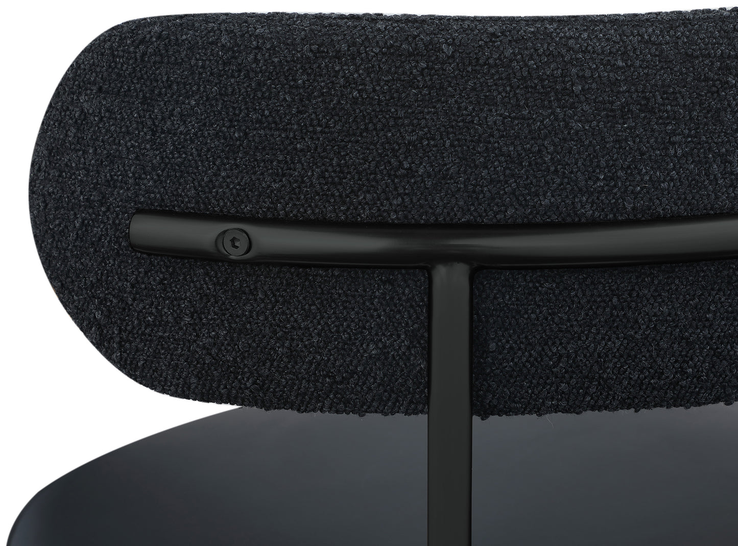 maui black vegan leather and boucle fabric dining chair