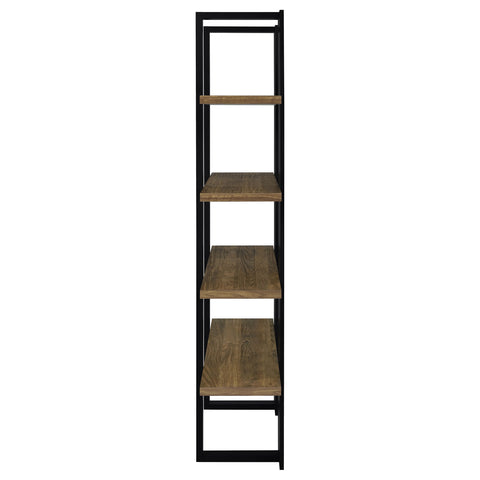 Knox 71-inch 4-shelf Bookshelf Black and Aged WalnutBlack
