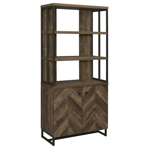 Troy 71-inch 2-door Storage Bookshelf Rustic OakRustic Oak