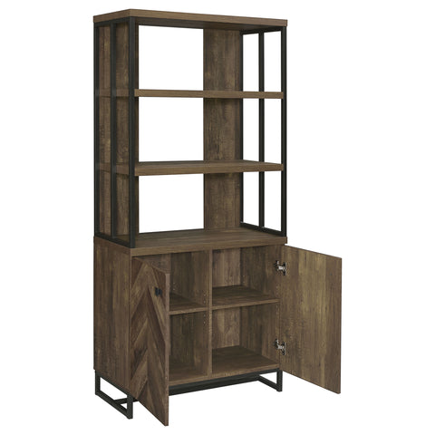 Troy 71-inch 2-door Storage Bookshelf Rustic OakRustic Oak