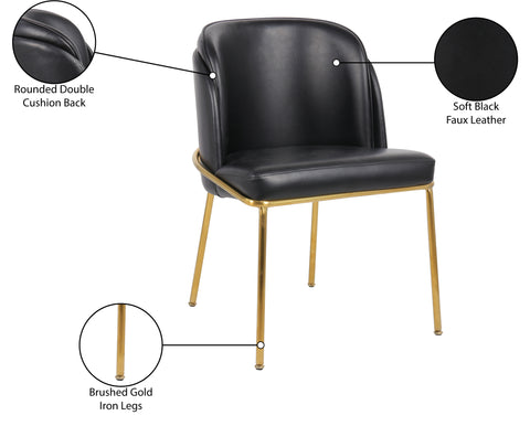 Reflection Black Faux Leather Dining Chair C