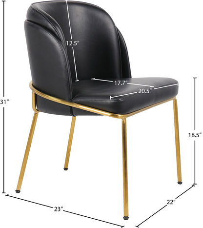 Kaya Black Vegan Leather Dining Chair