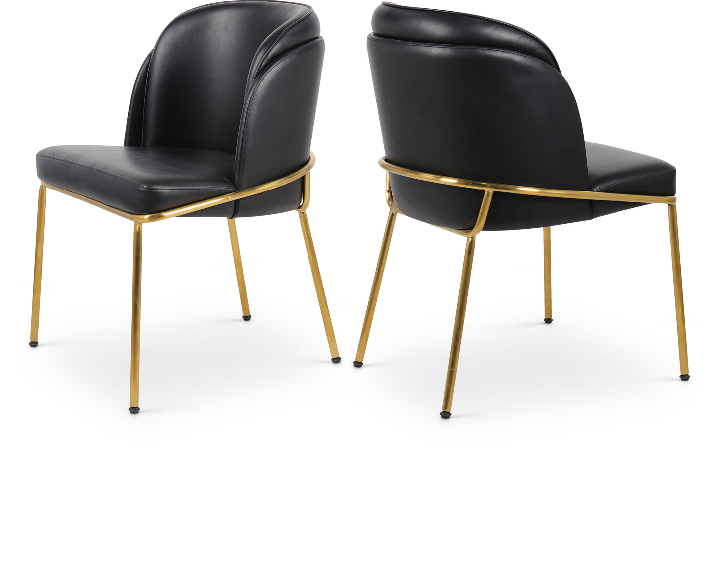 kaya black vegan leather dining chair