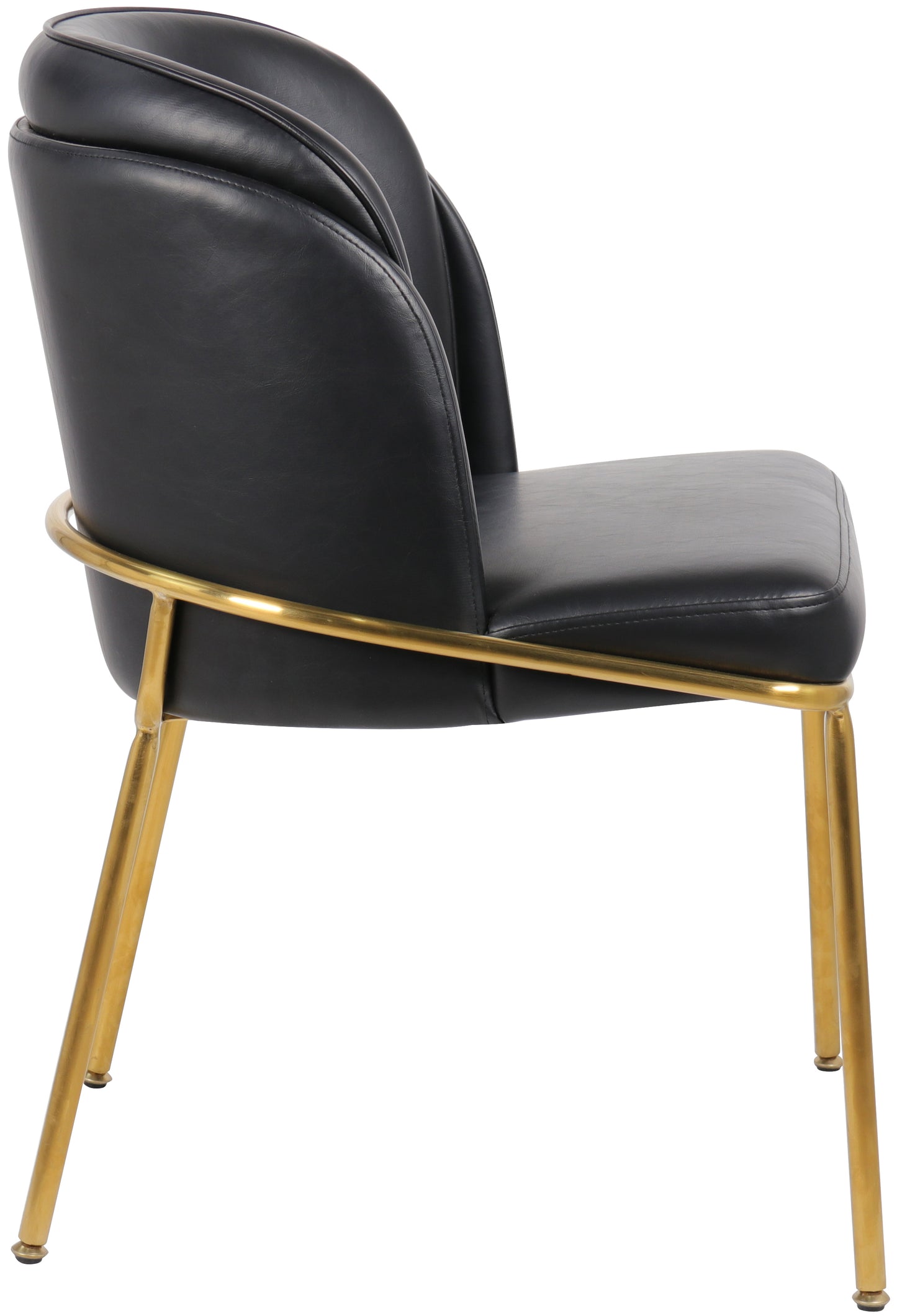 reflection black faux leather dining chair c