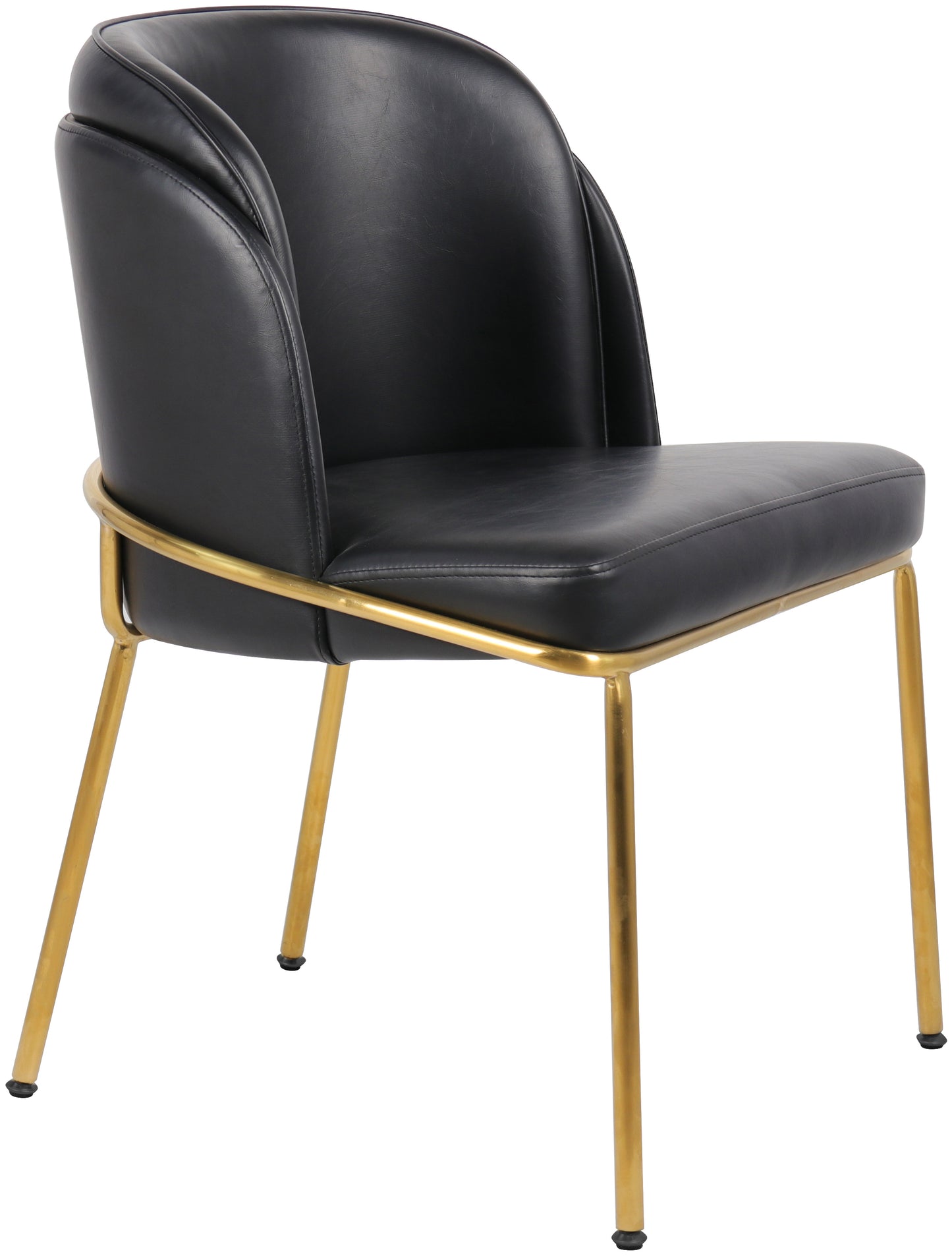 kaya black vegan leather dining chair