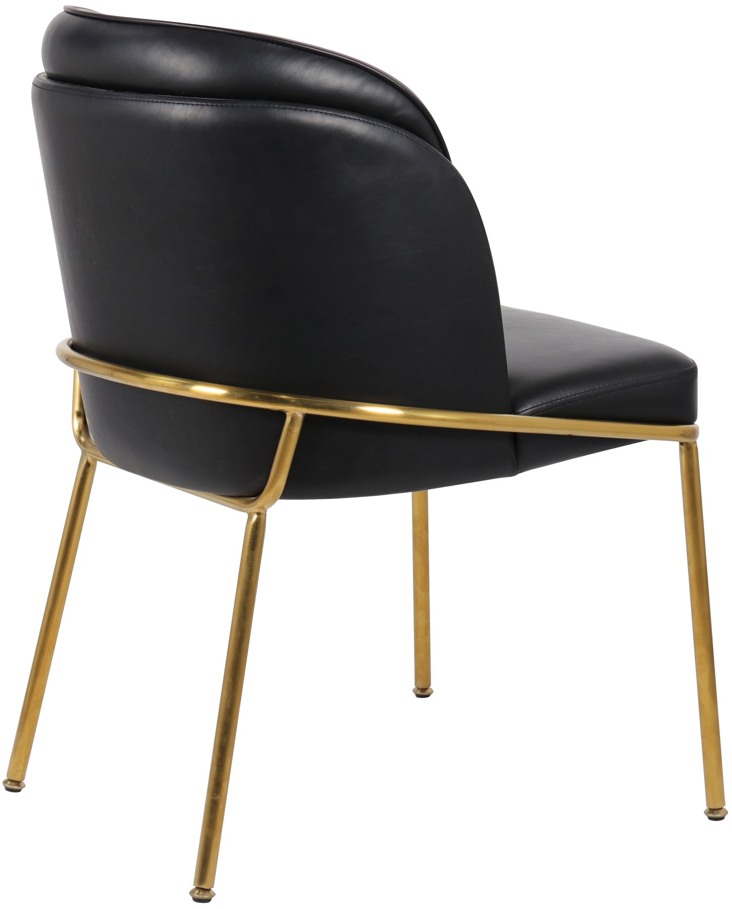 reflection black faux leather dining chair c