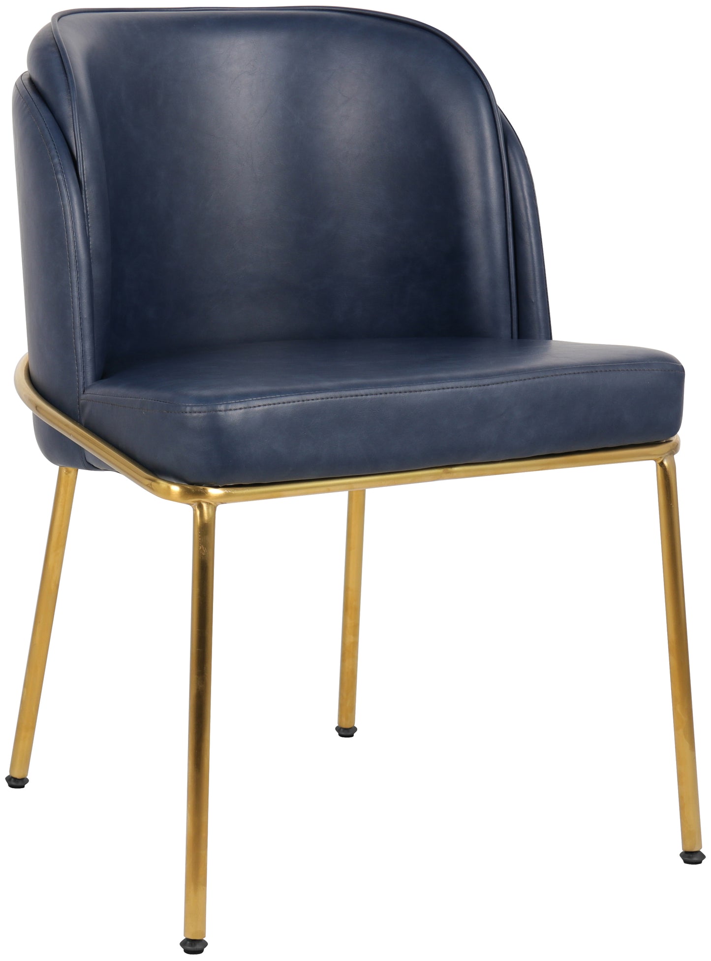 kaya navy vegan leather dining chair