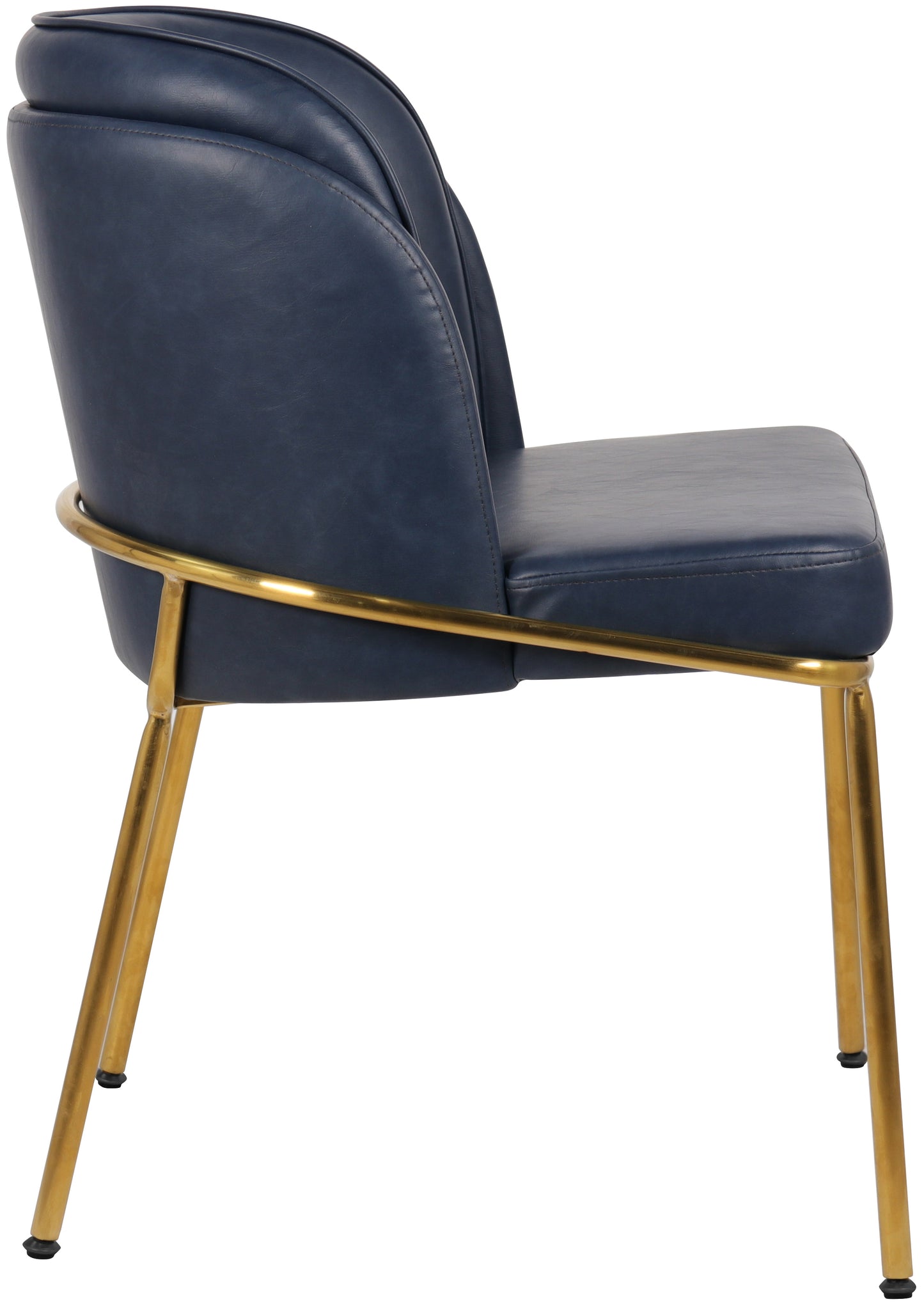 kaya navy vegan leather dining chair