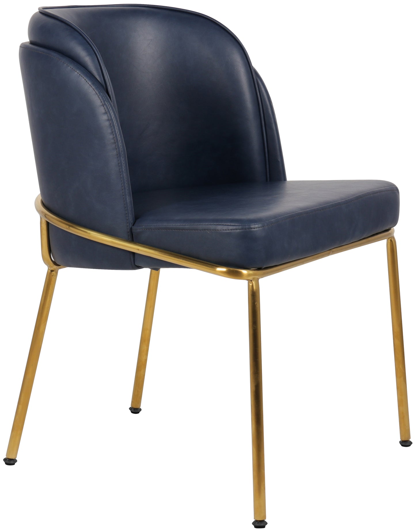 kaya navy vegan leather dining chair