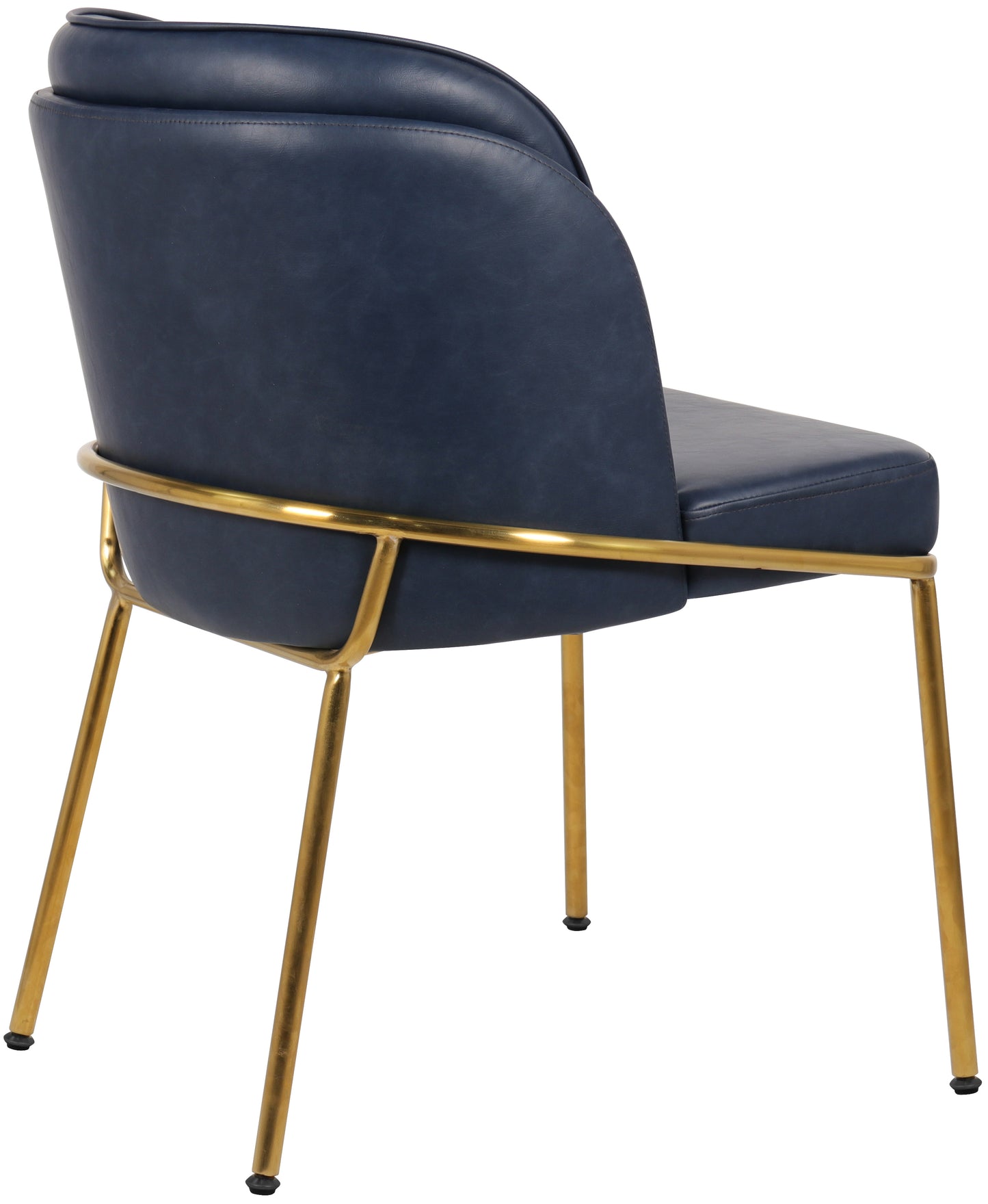 kaya navy vegan leather dining chair