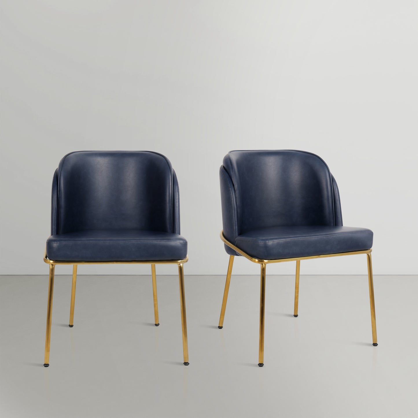 kaya navy vegan leather dining chair