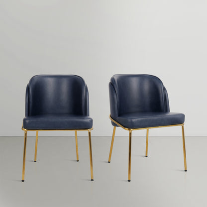 Kaya Navy Vegan Leather Dining Chair