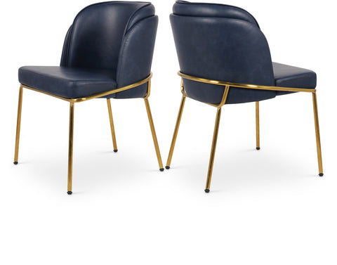 Urban Navy Vegan Leather Upholstered Dining Chair, 2-Piece