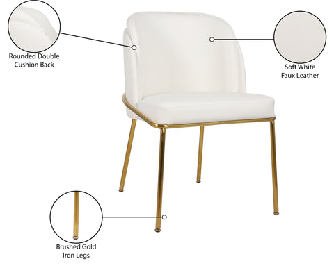 Reflection White Faux Leather Dining Chair C