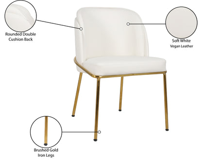 Kaya White Vegan Leather Dining Chair