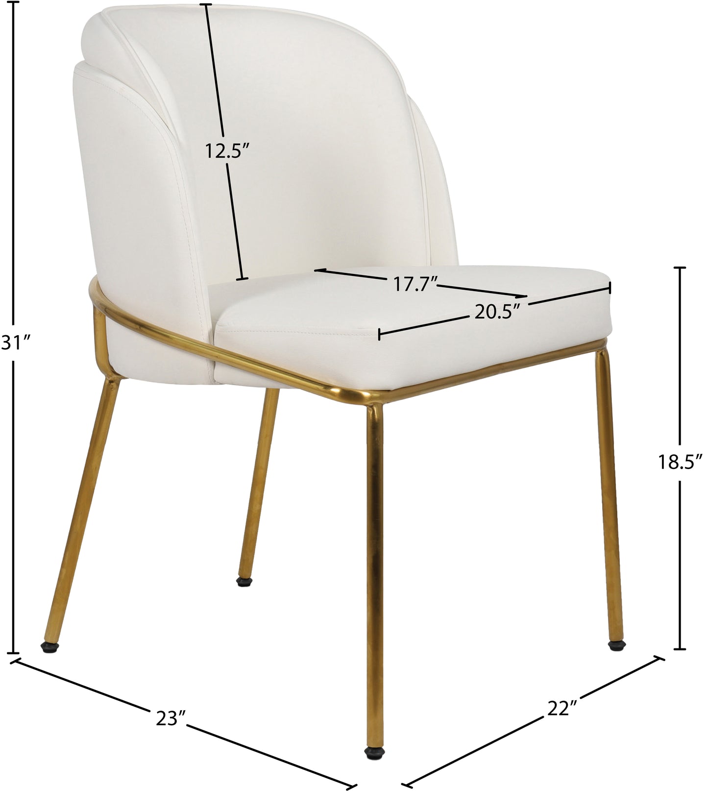 kaya white vegan leather dining chair