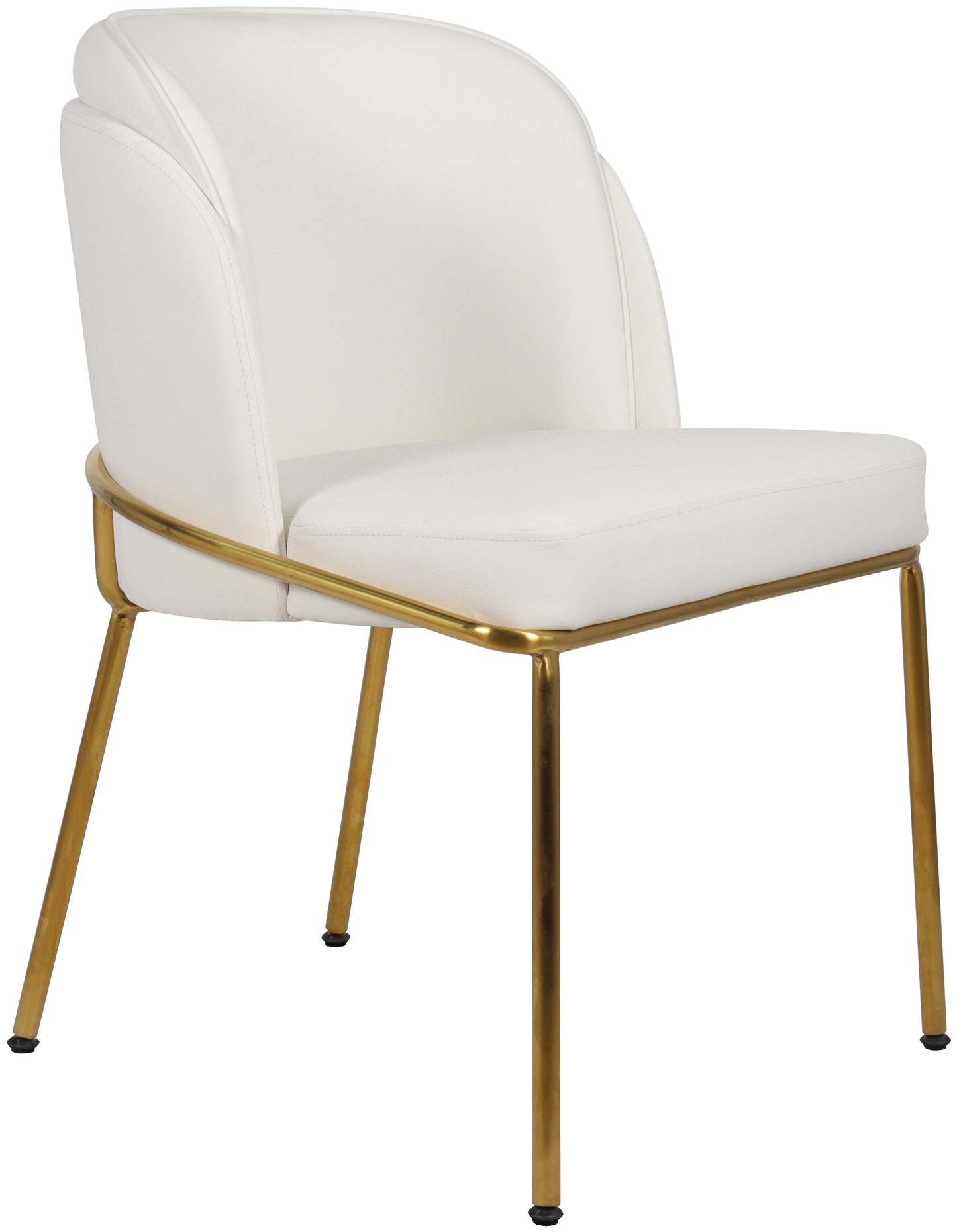 kaya white vegan leather dining chair