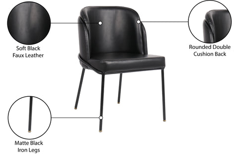 Reflection Black Faux Leather Dining Chair C