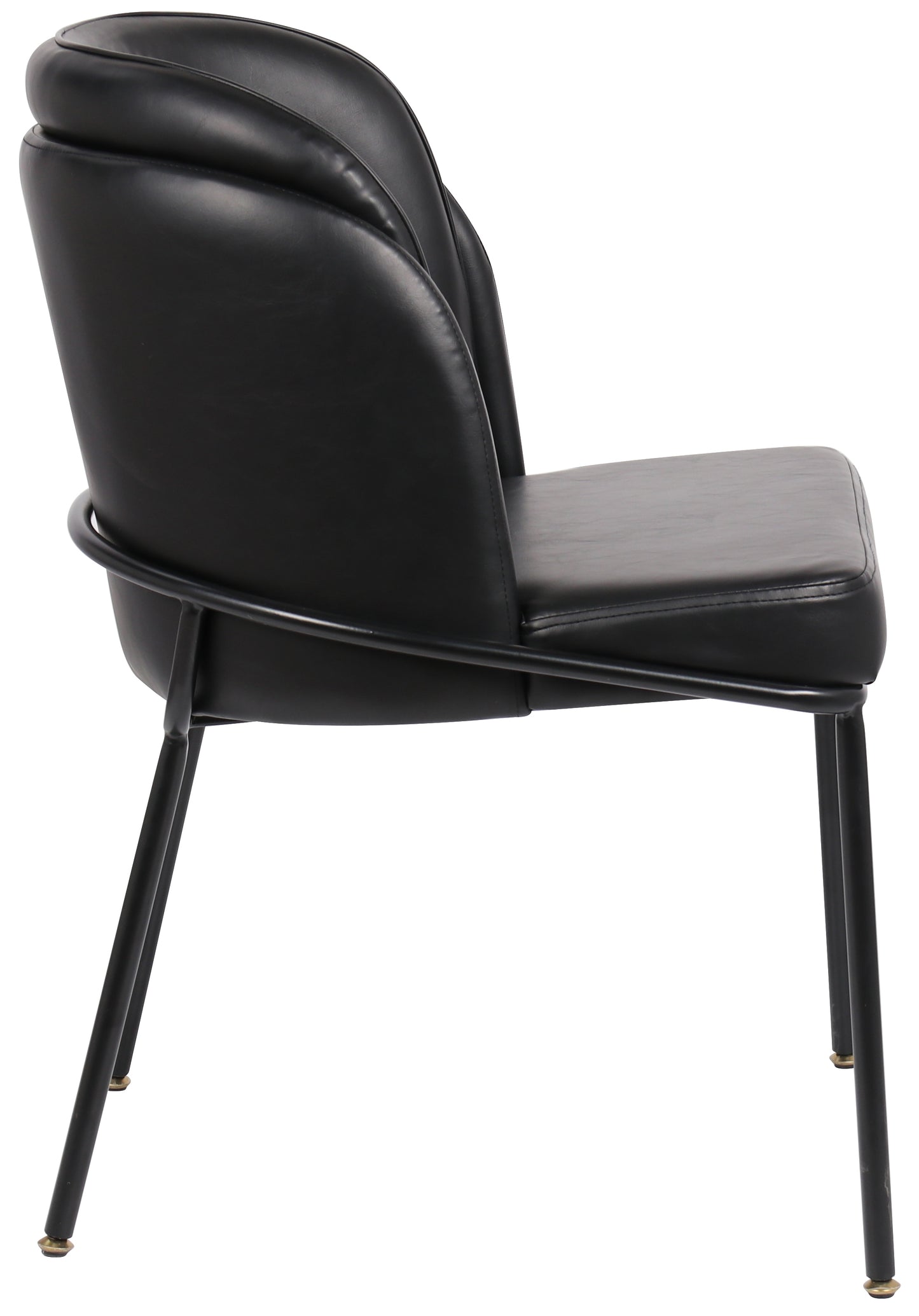 reflection black faux leather dining chair c