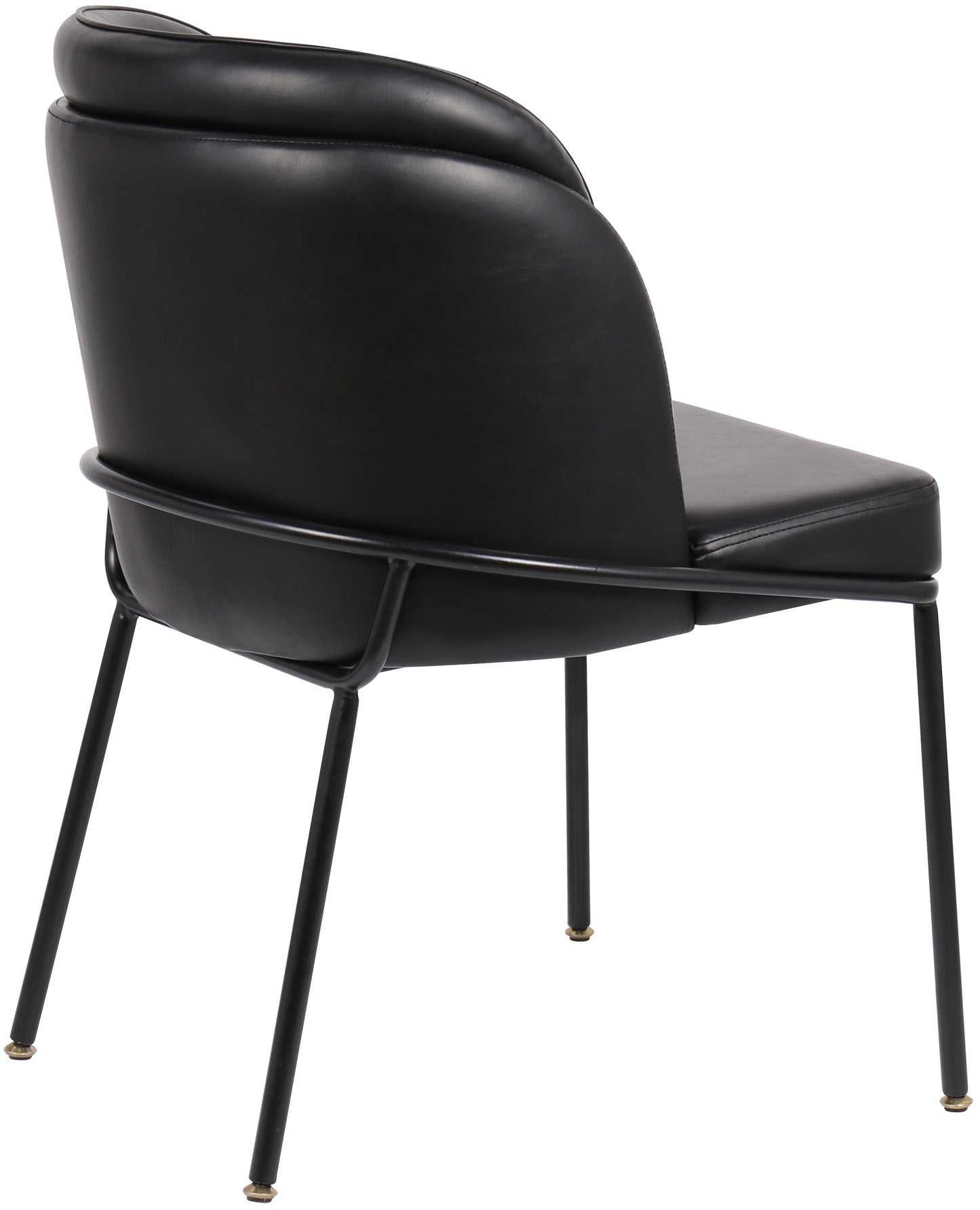 reflection black faux leather dining chair c