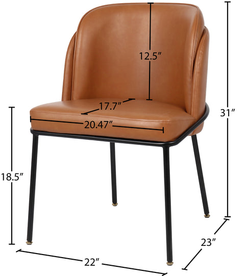 Reflection Cognac Faux Leather Dining Chair C