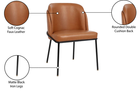Reflection Cognac Faux Leather Dining Chair C