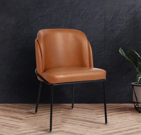 Reflection Cognac Faux Leather Dining Chair C