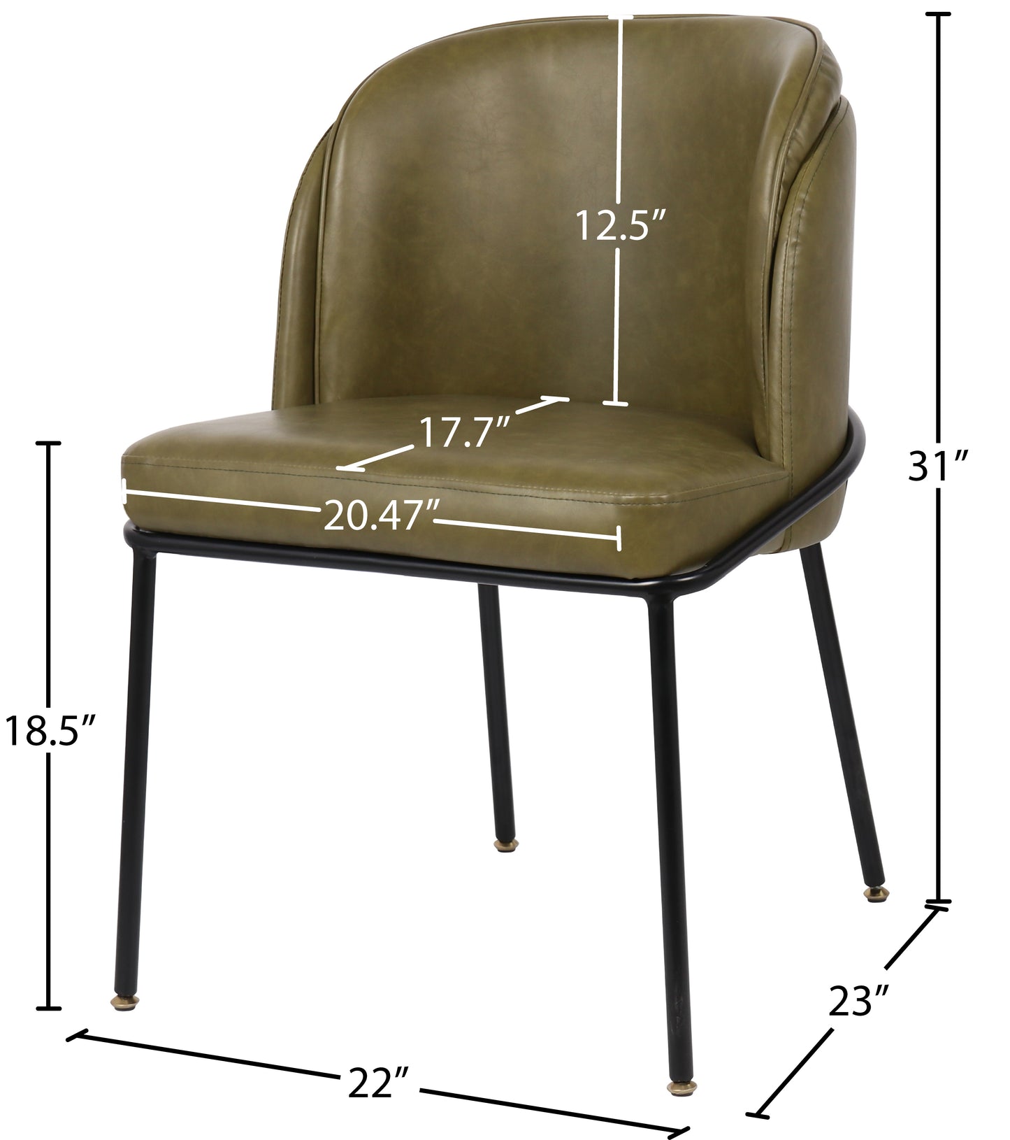 reflection olive faux leather dining chair c