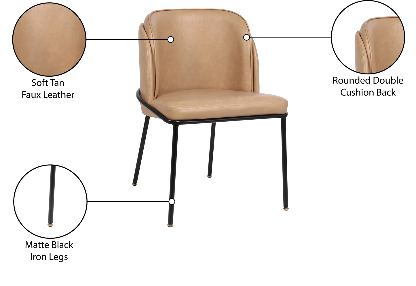 reflection tan faux leather dining chair c