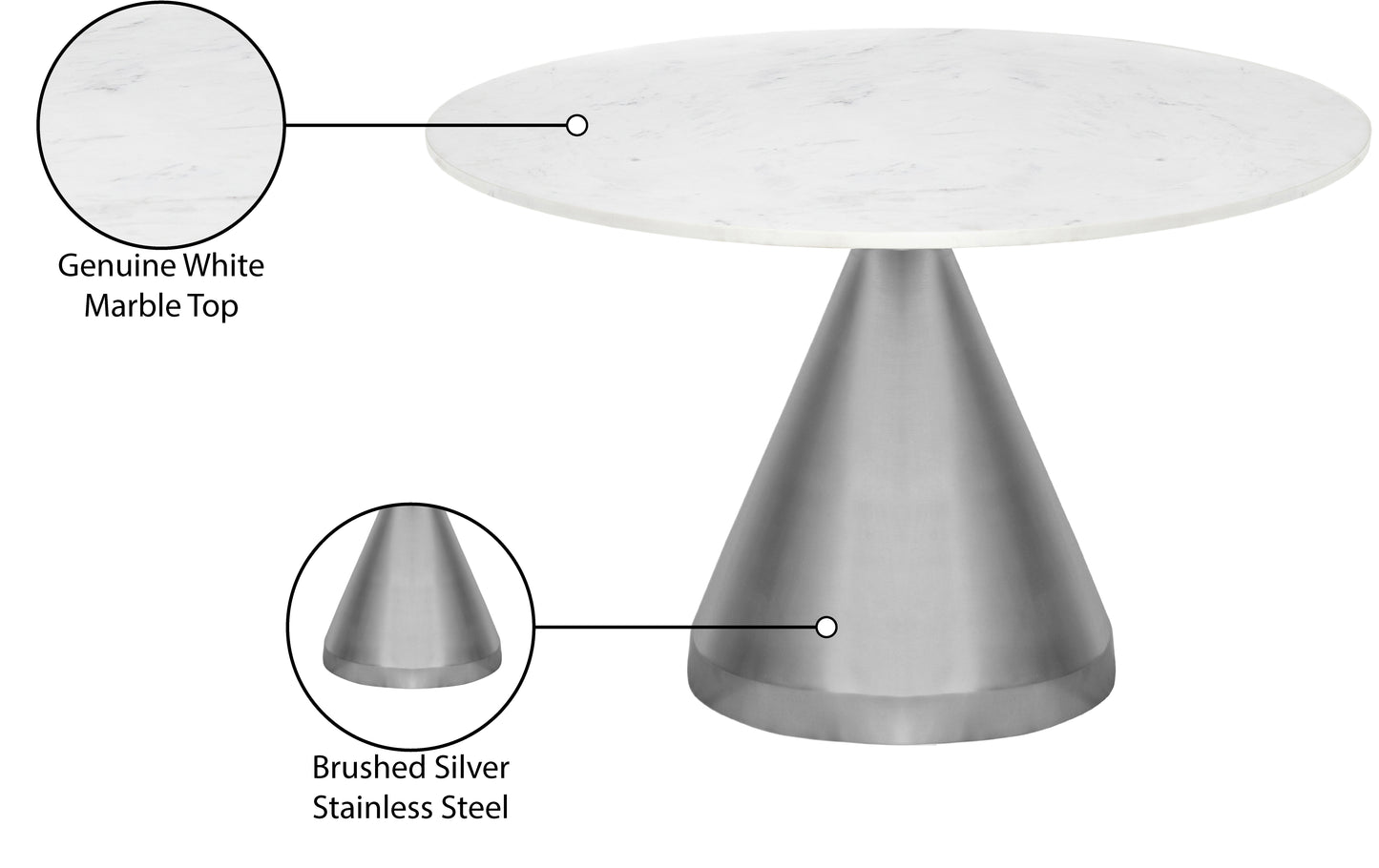 excel white marble dining table