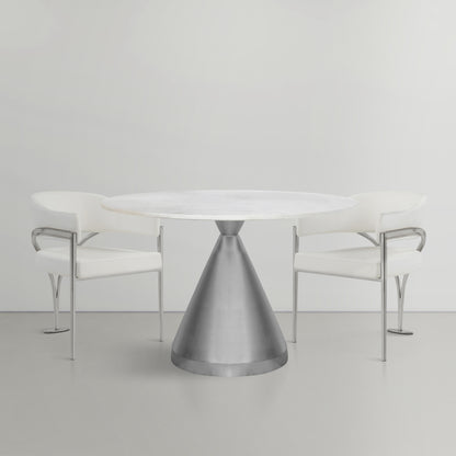 Excel White Marble Dining Table