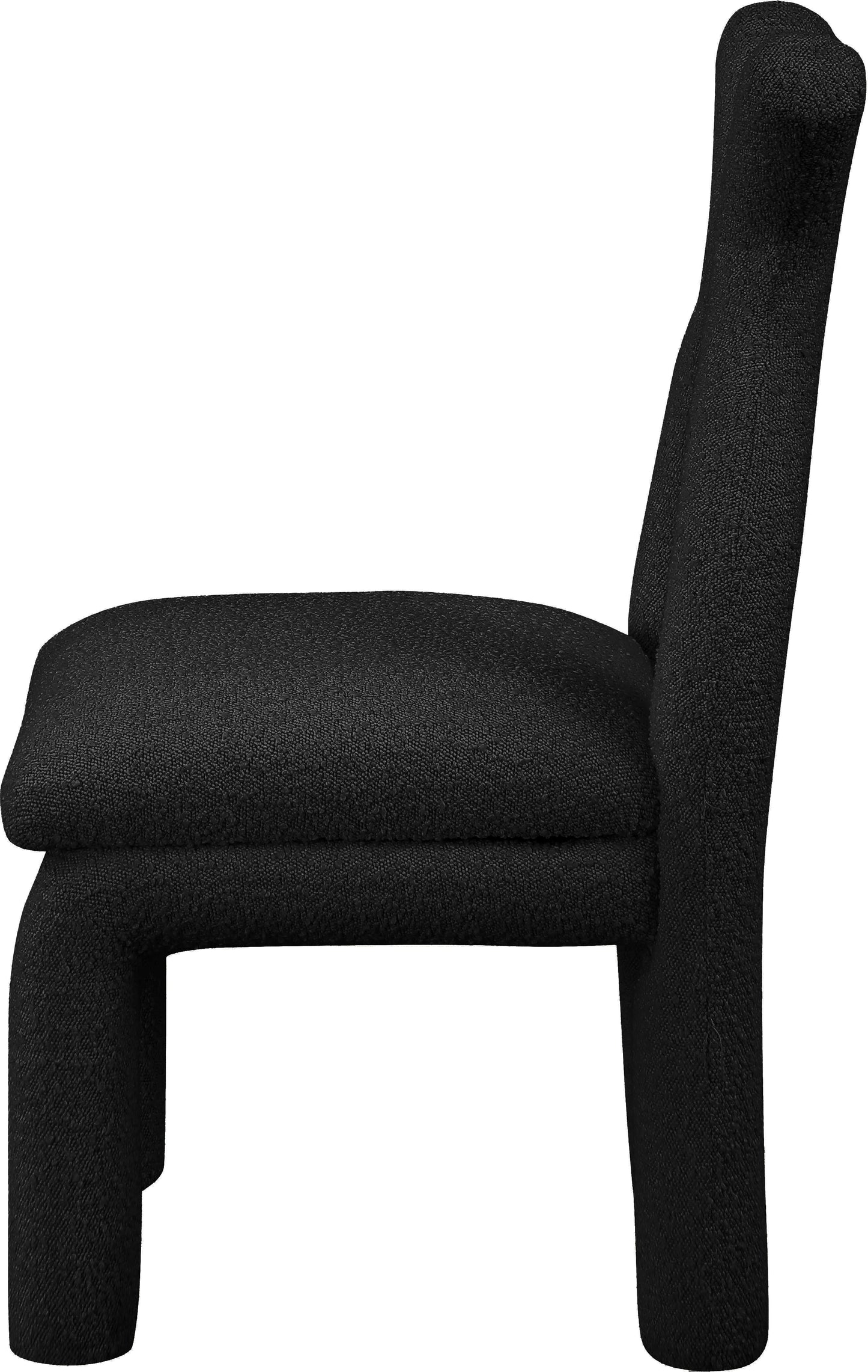 hexagon black boucle fabric accent/dining chair c