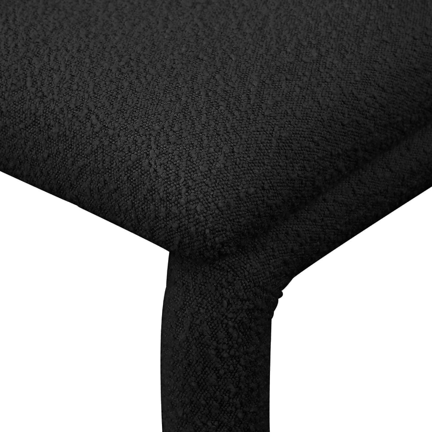 hexagon black boucle fabric accent/dining chair c