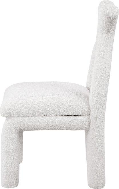 Hexagon Cream Boucle Fabric Accent/Dining Chair C