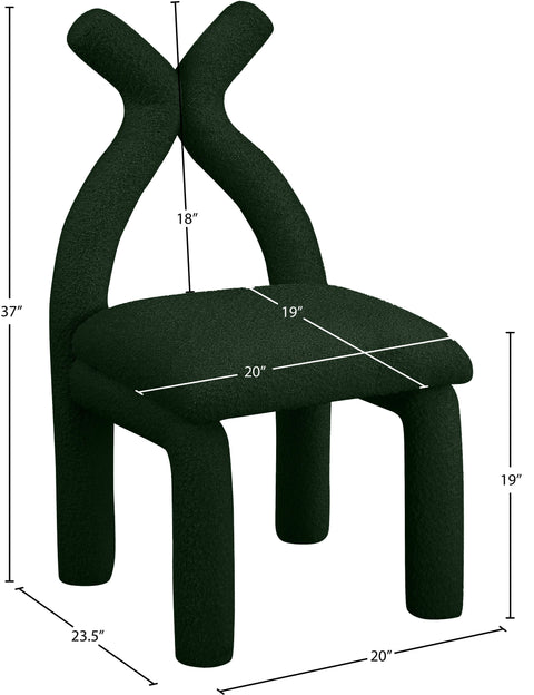 Giselle Green Boucle Fabric Upholstered Accent / Dining Chair, 1 Piece
