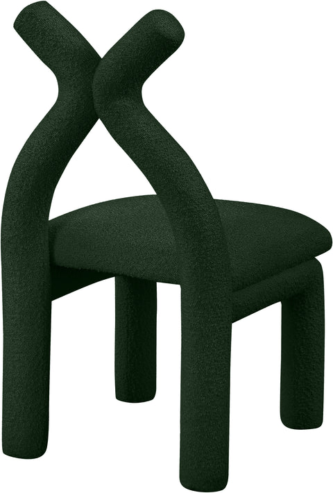 Giselle Green Boucle Fabric Upholstered Accent / Dining Chair, 1 Piece