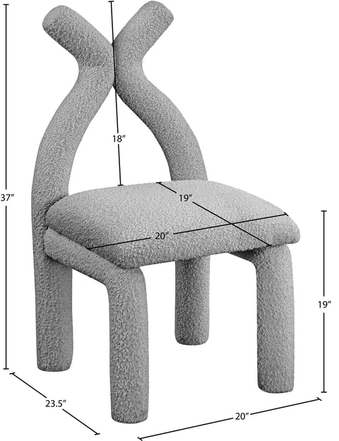 Giselle Grey Boucle Fabric Upholstered Accent / Dining Chair, 1 Piece