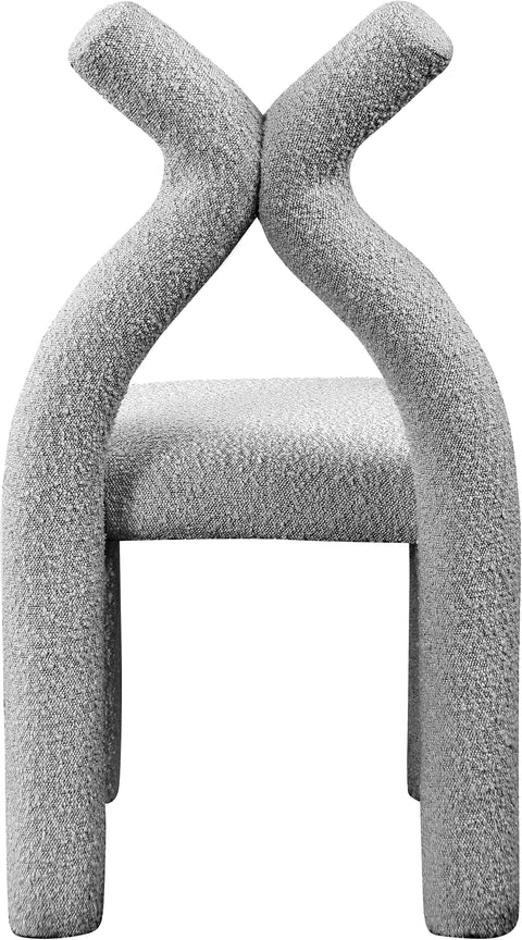 Giselle Grey Boucle Fabric Upholstered Accent / Dining Chair, 1 Piece