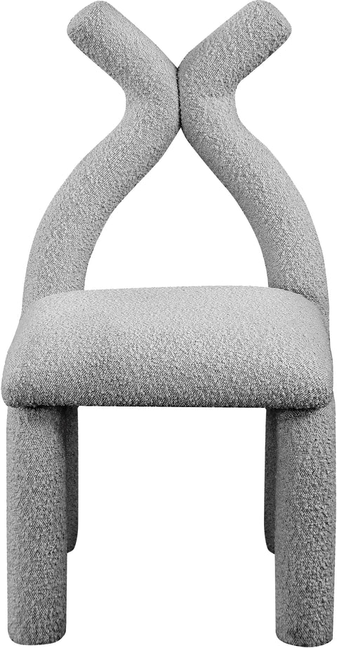 Giselle Grey Boucle Fabric Upholstered Accent / Dining Chair, 1 Piece