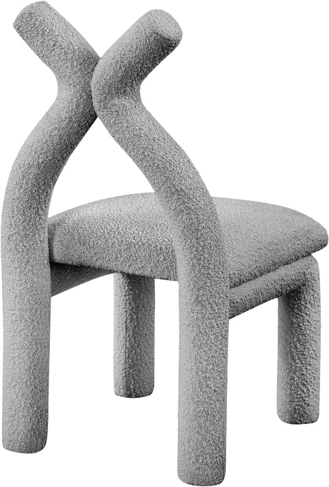 Giselle Grey Boucle Fabric Upholstered Accent / Dining Chair, 1 Piece