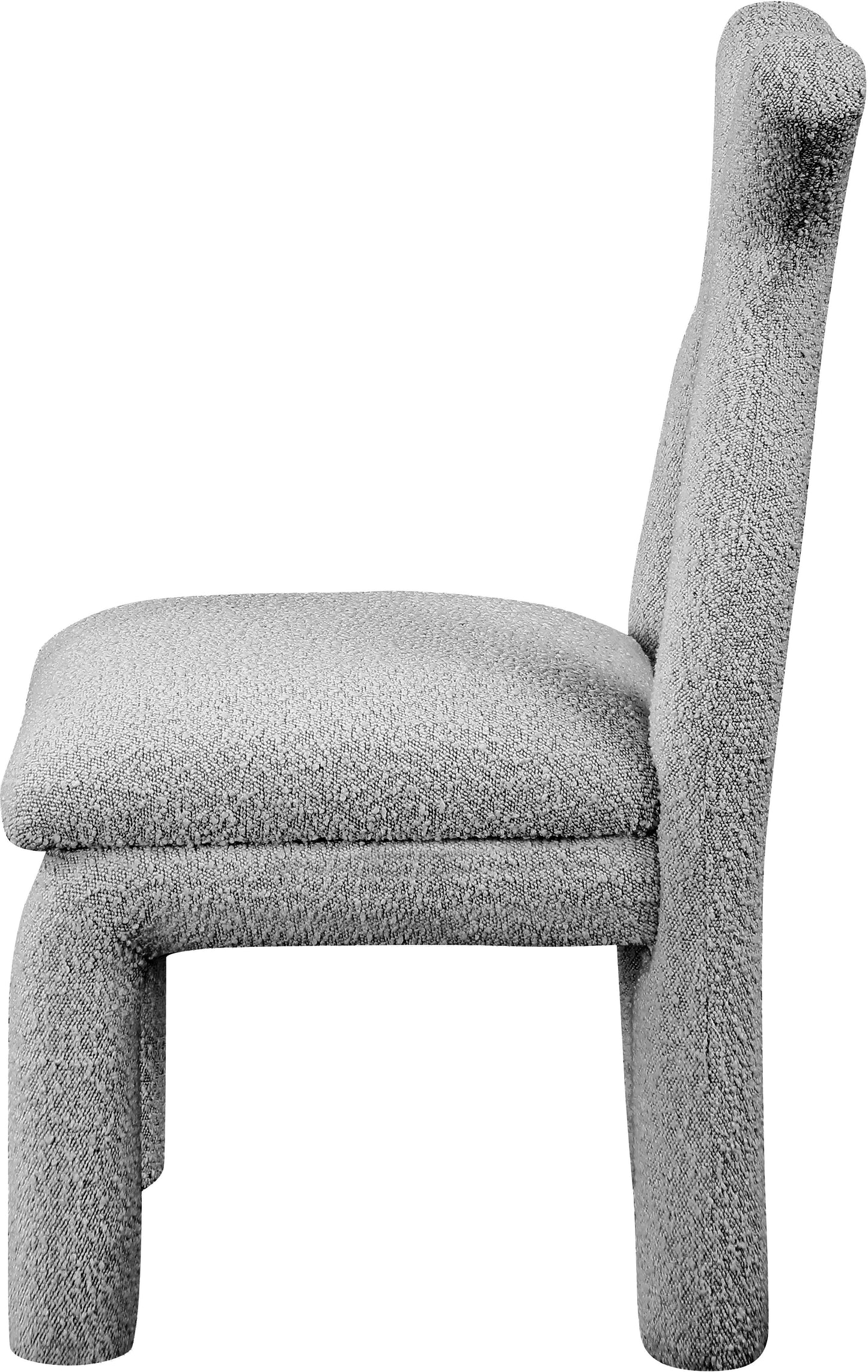 hexagon grey boucle fabric accent/dining chair c