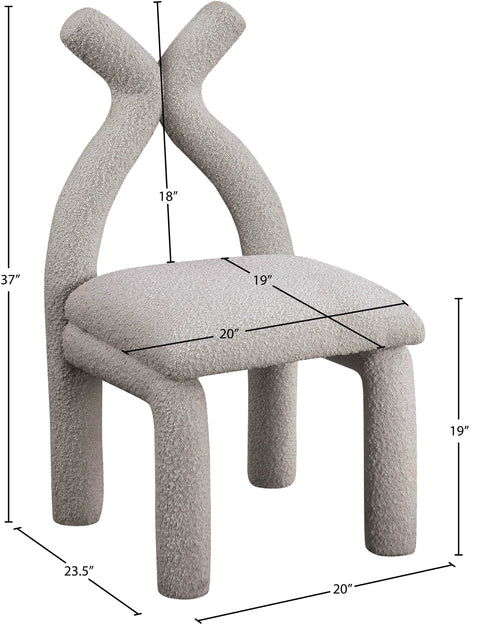 Giselle Taupe Boucle Fabric Upholstered Accent / Dining Chair, 1 Piece