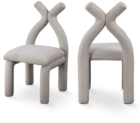 Giselle Taupe Boucle Fabric Upholstered Accent / Dining Chair, 1 Piece